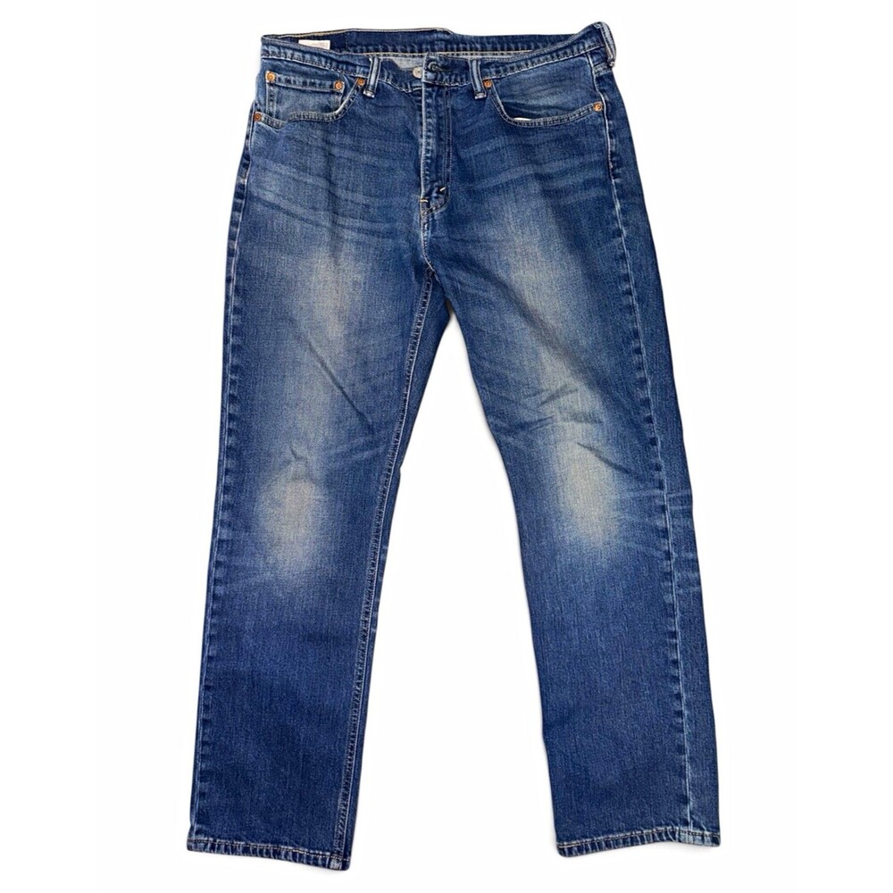 Levi's Men's Blue Medium Wash Straight Leg Athletic Fit Mid Rise Denim Jeans